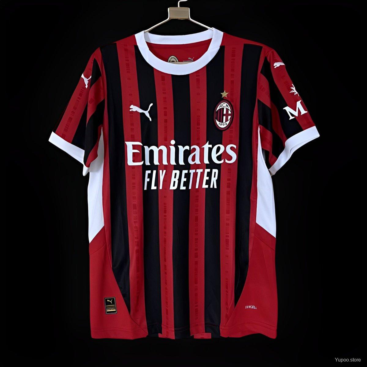 Camiseta de fútbol AC Milan 2024/25 LOCAL MANGA CORTA VERSION FAN